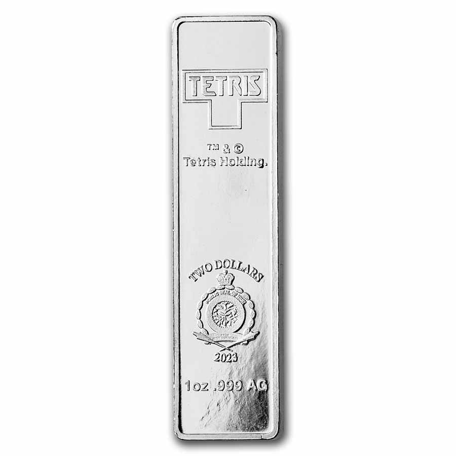 2023 テトリス銀貨　1オンス　I型 2023 Tetris™ Niue 1 oz Silver $2 I-Tetrimino Block (Cyan) | eBay
